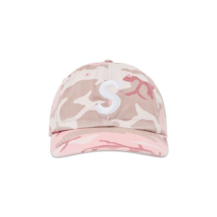 Supreme Pigment Coated S Logo 6 Panel Pink Camo