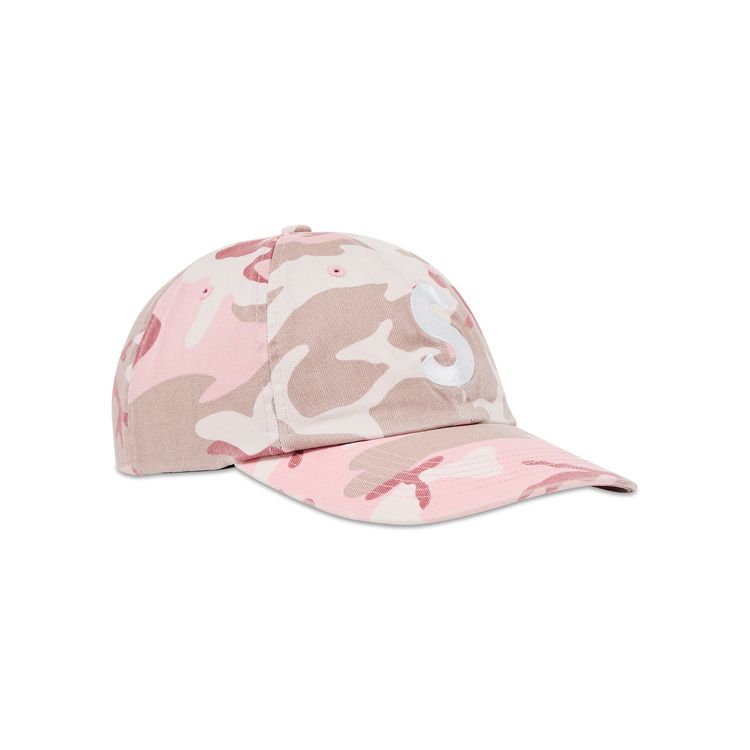 Supreme Pigment Coated S Logo 6 Panel Pink Camo