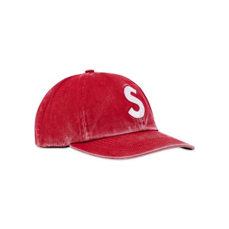 Supreme Pigment Coated S Logo 6 Panel Red