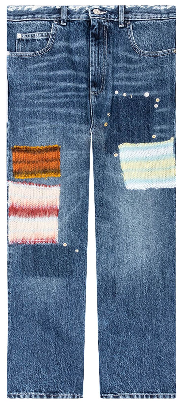 Marni Patch Straight Leg Jeans Denim