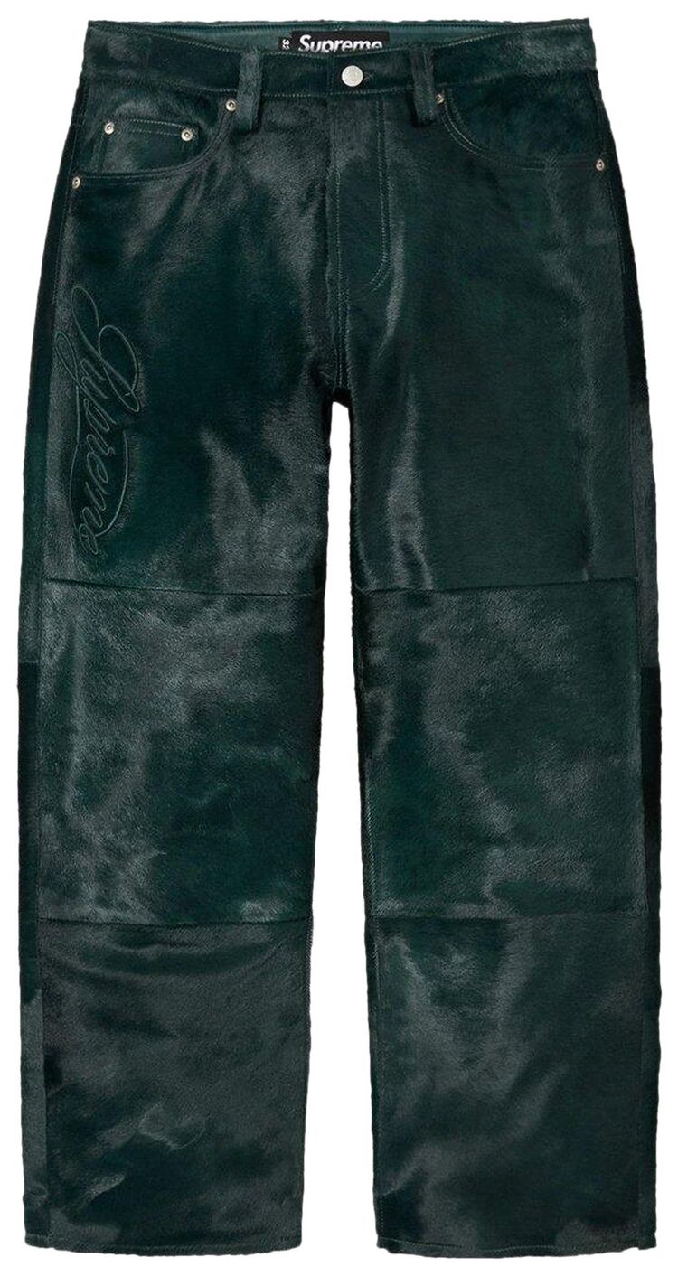 Supreme Ponyhair Loose Fit 5 Pocket Jean Green