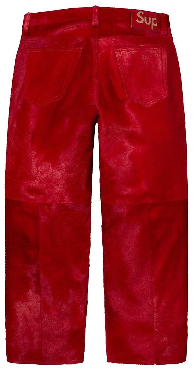 Supreme Ponyhair Loose Fit 5 Pocket Jean Red