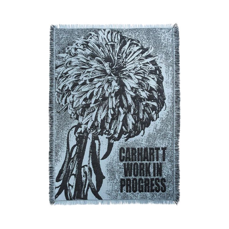 Carhartt WIP Chrysanthemum Woven Blanket Misty SkyBlack