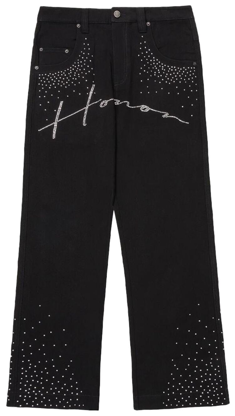 Honor The Gift Rhinestone Wide Leg Pant Black