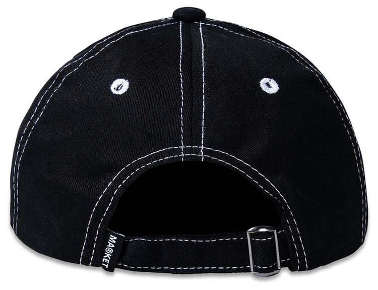 Market CAM 6 Panel Hat Washed Black