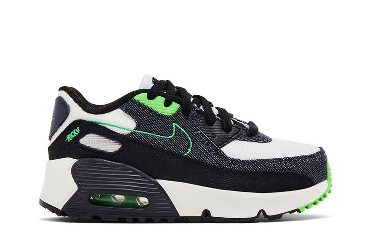 Nike Air Max 90 Leather SE TD Black Scream Green