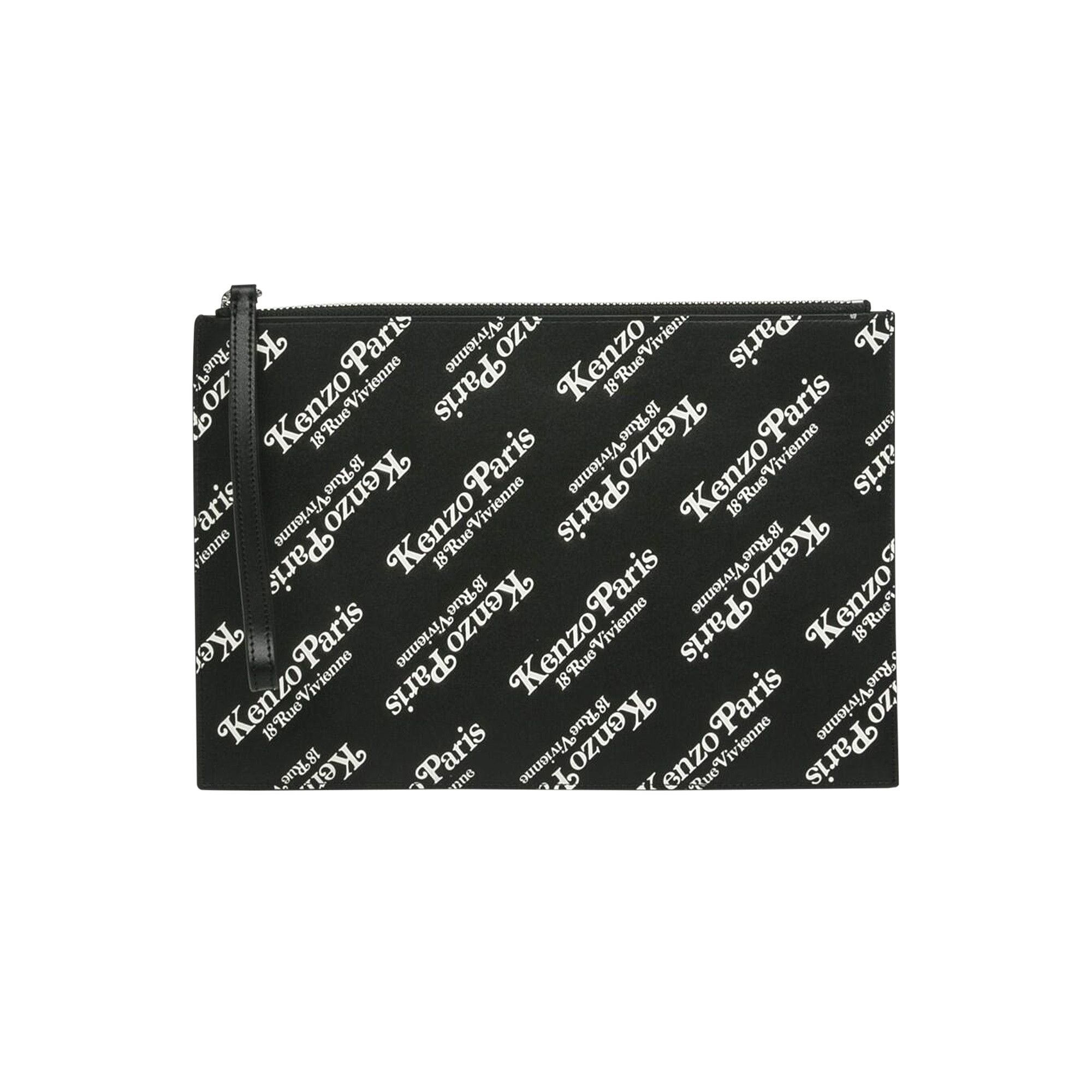 Buy Kenzo Large leather Kenzogram Pouch 'Black' - FE55PM512L45 99