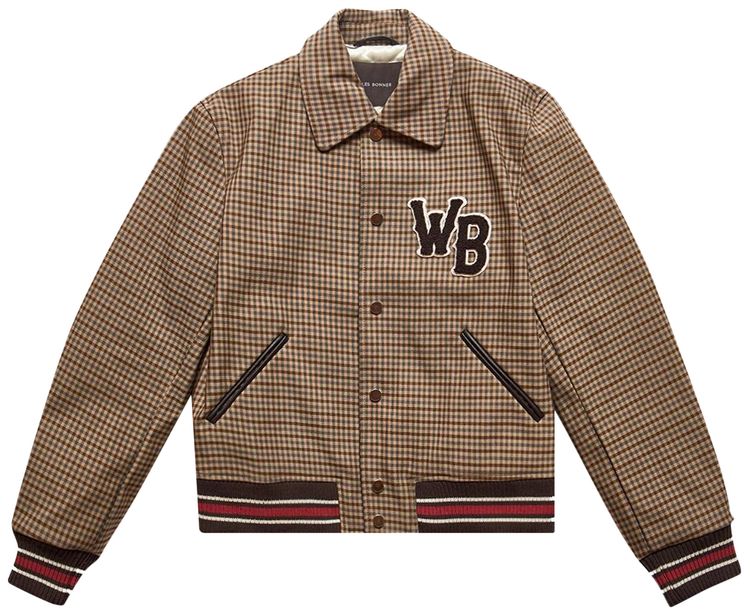 Wales Bonner Homecoming Varsity Jacket BeigeBrown