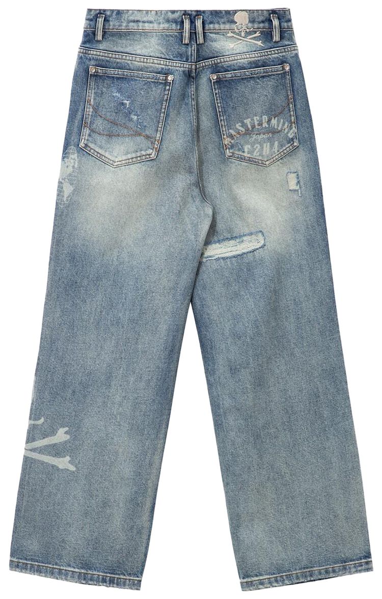Mastermind Japan x C2H4 Totem Laser Jeans Faded Blue