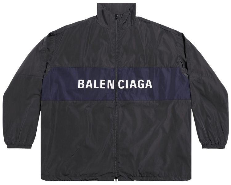 Balenciaga Logo Zip Up Jacket Black