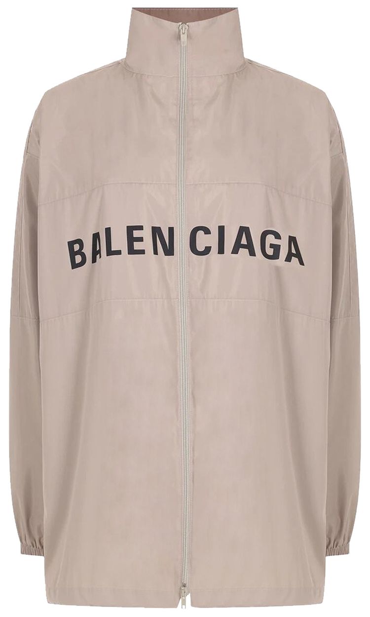 Balenciaga Logo Zip Up Jacket Beige
