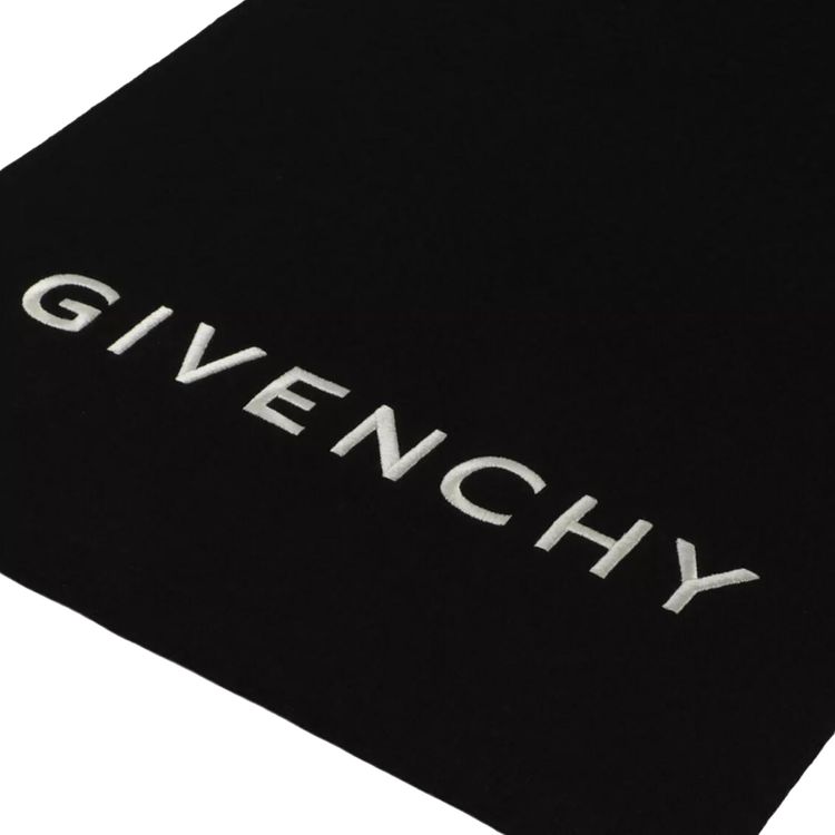 Givenchy Embroidered Logo Scarf BlackWhite