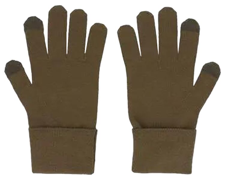 Givenchy Embroidered Logo Gloves BlackKhaki