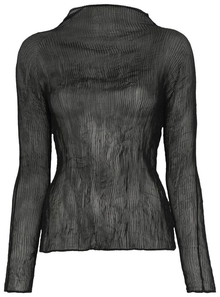 Issey Miyake Chiffon Twist Top Black