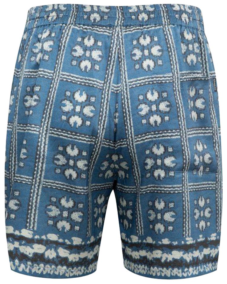 Nahmias Tiled Silk Shorts Blue