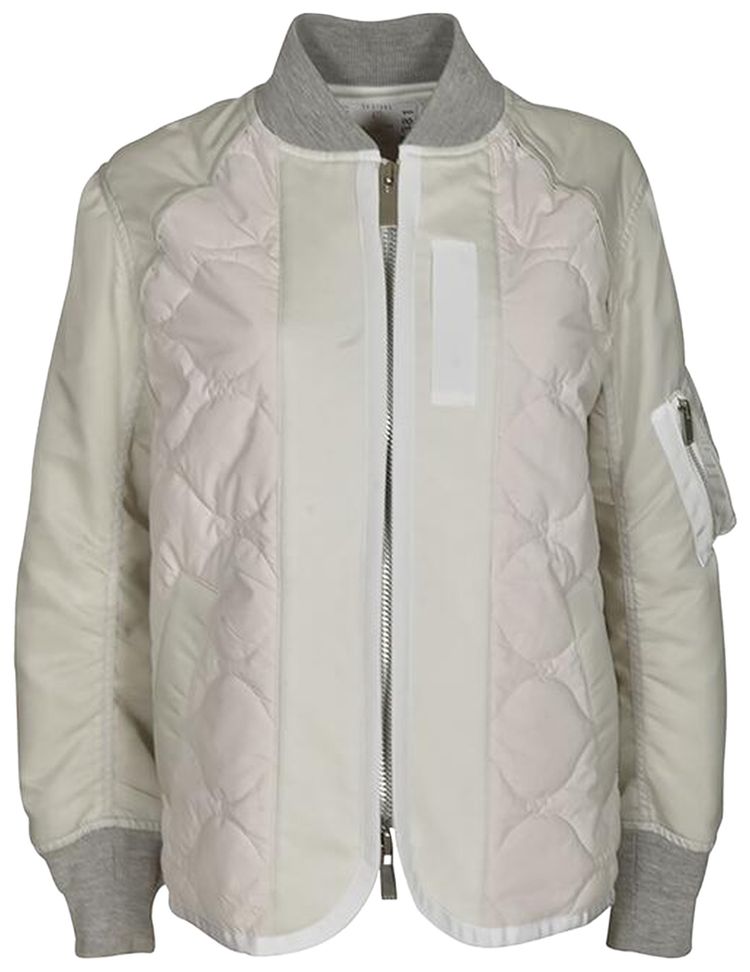 Sacai Nylon Twill x Ripstop Jacket EcruLight Grey