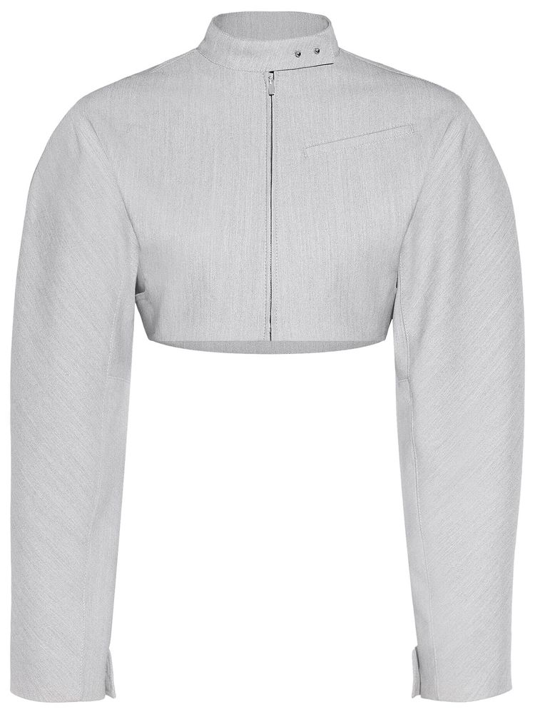 Jacquemus Cabrio Cropped Jacket Light Grey