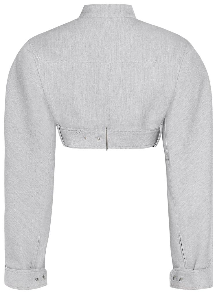 Jacquemus Cabrio Cropped Jacket Light Grey