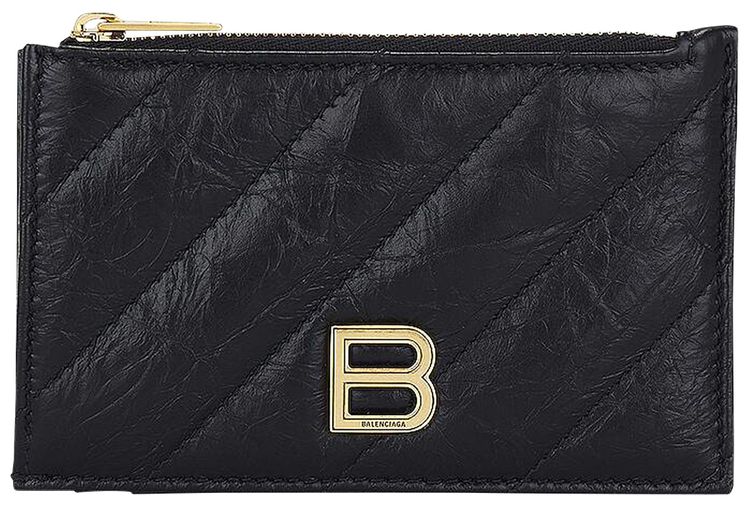 Balenciaga Crush Coin Card Holder Black
