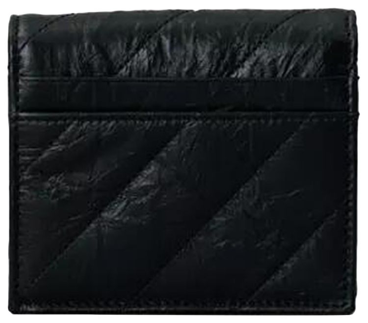 Balenciaga Crush Folded Card Holder Black