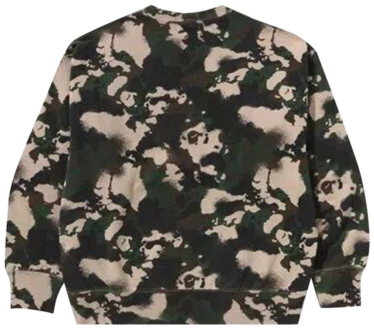 BAPE Map Camo Crewneck Relaxed Fit Sweatshirt Green
