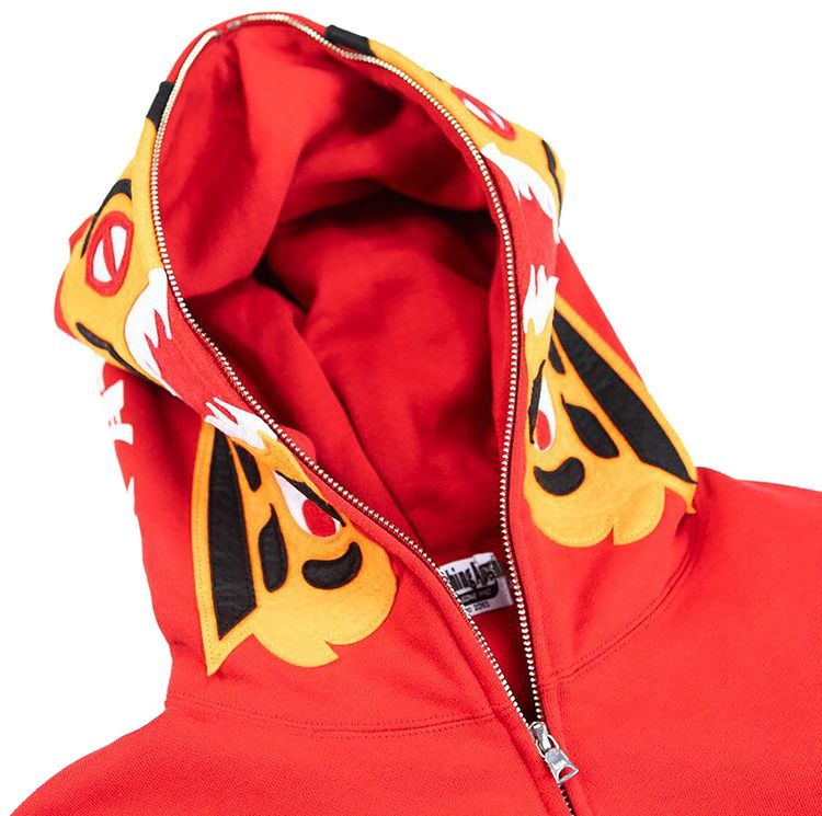 BAPE Tiger Full Zip Hoodie Red