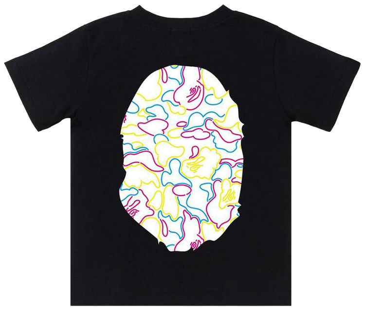 BAPE Neon Camo Big Ape Head Tee Black