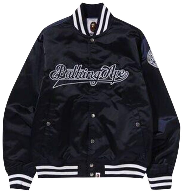 BAPE Baseball Varsity Jacket Navy