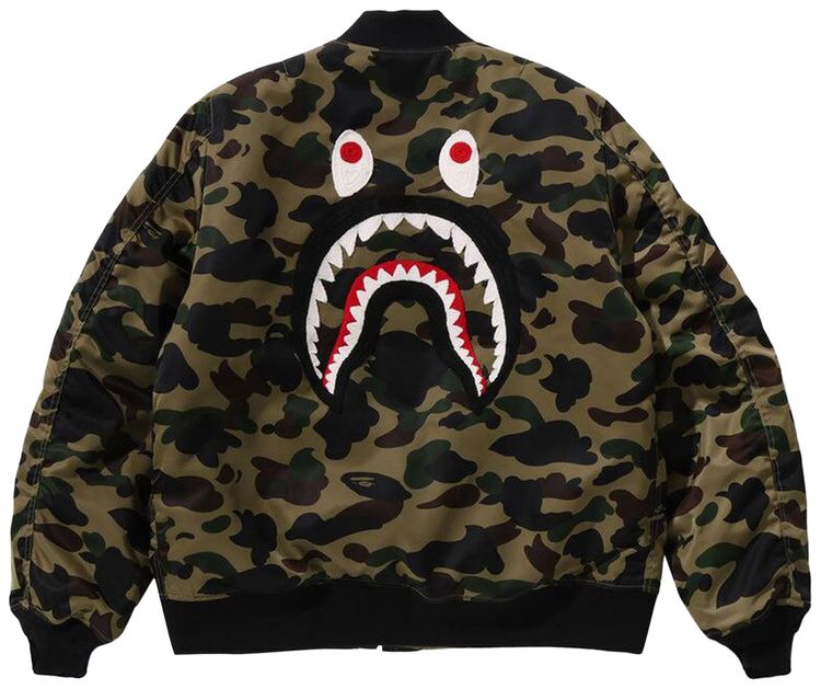 BAPE 1st Camo Shark MA 1 Jacket Green