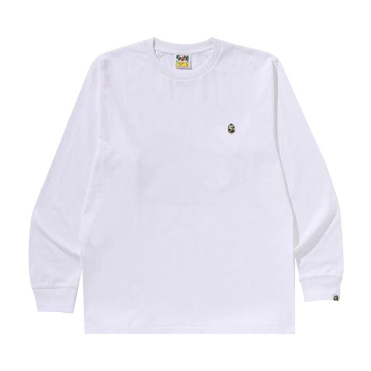 BAPE ABC Camo One Point Long Sleeve Tee WhiteBlue