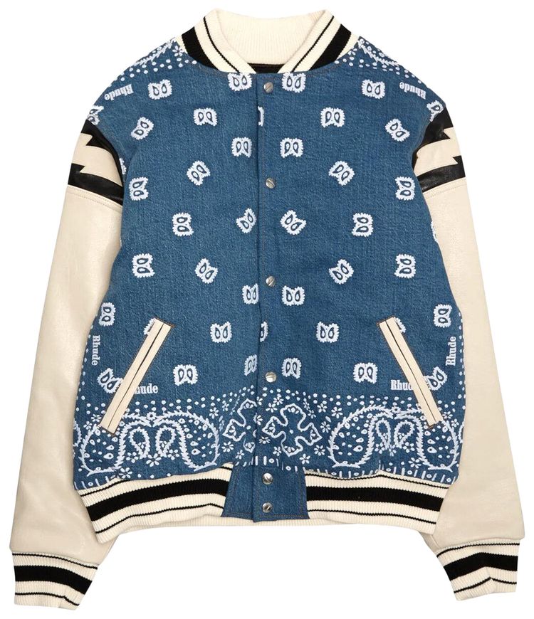 Rhude Bandana Bomber Jacket WhiteBlue