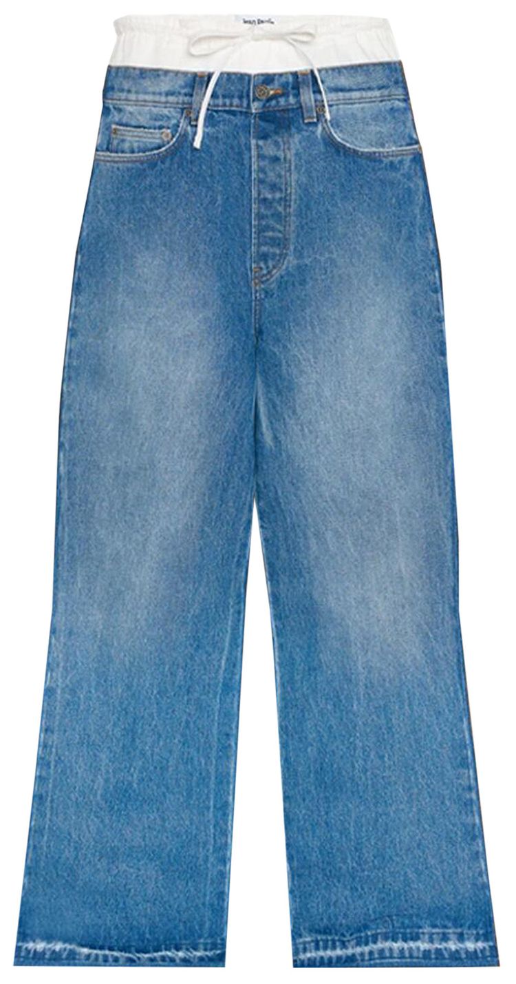 Jean Paul Gaultier Contrast Panel Wide Leg Jeans Vintage BlueWhite