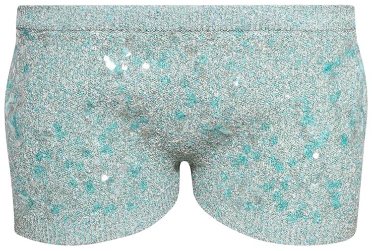 Gucci Tweed Blend Shorts Acid Turquoise