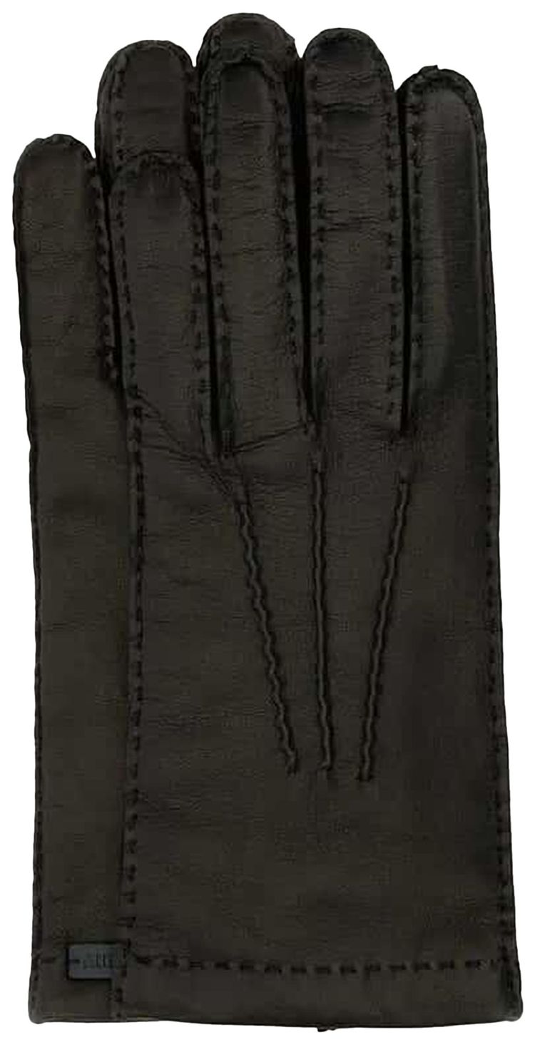 Miu Miu Ochre Suede Gloves Black