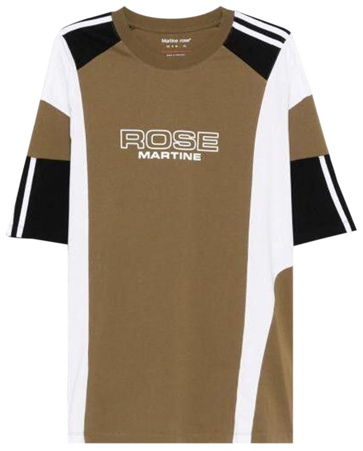 Martine Rose Oversized Panelled T Shirt GreenKhaki