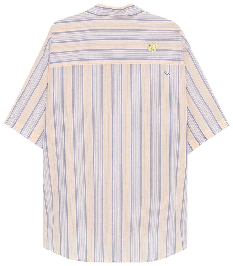 Martine Rose Short Sleeve Boxy Wrap Shirt YellowBlue Stripe