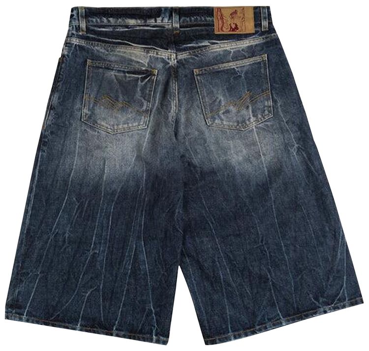 Martine Rose Zip Jean Short Blue Acid