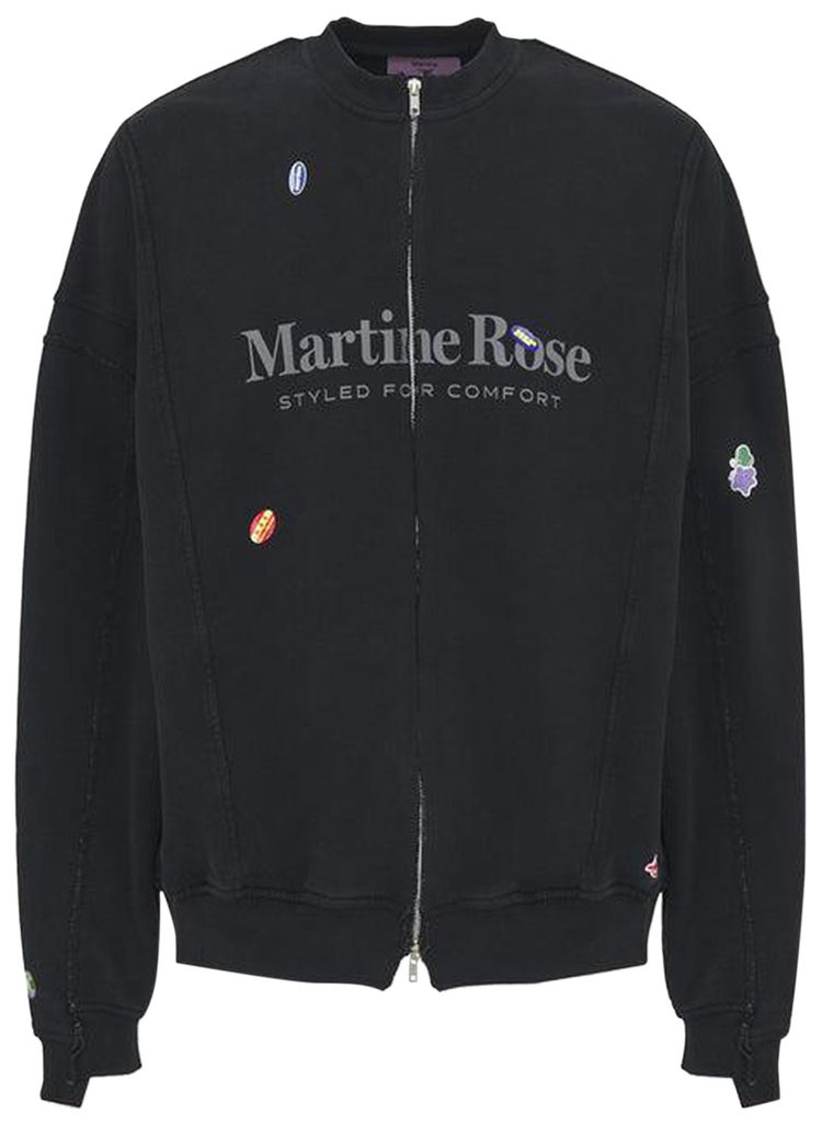Martine Rose Zip Up Crew Black WashedBlack