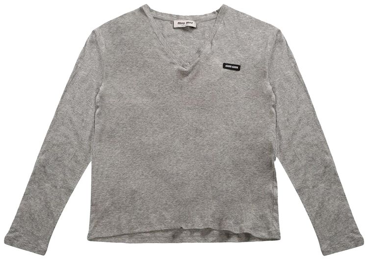 Miu Miu Jersey Polo Shirt Grey