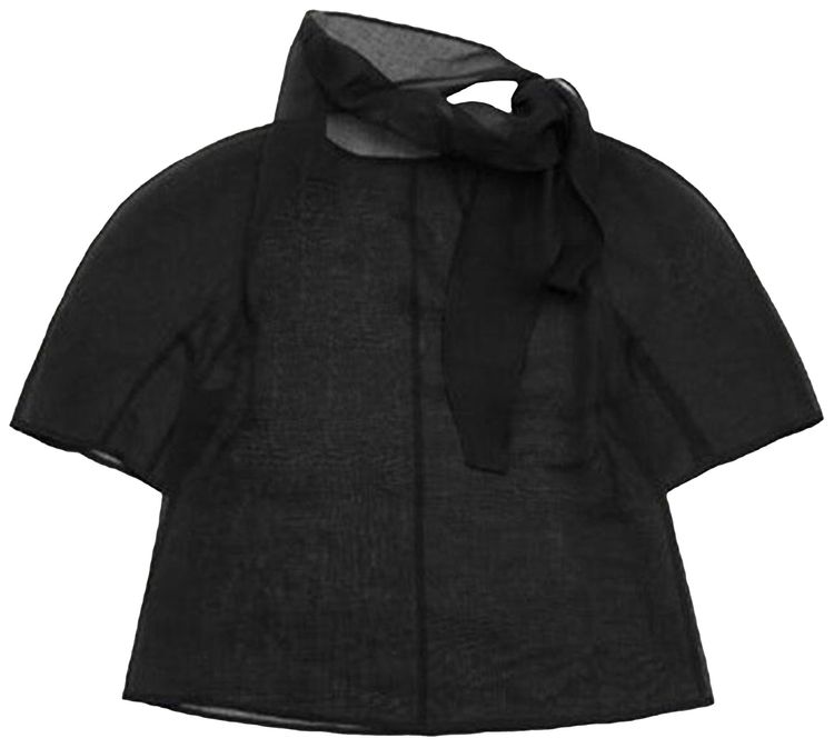 Amomento Knotted Collar Top Black