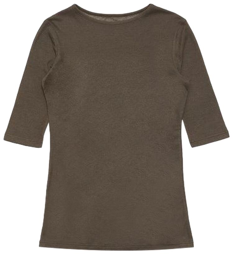 Amomento Round Short Sleeve T Shirts Brown