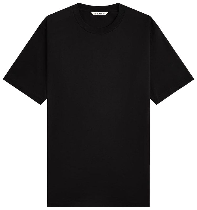 Auralee Luster Plaiting Tee Black