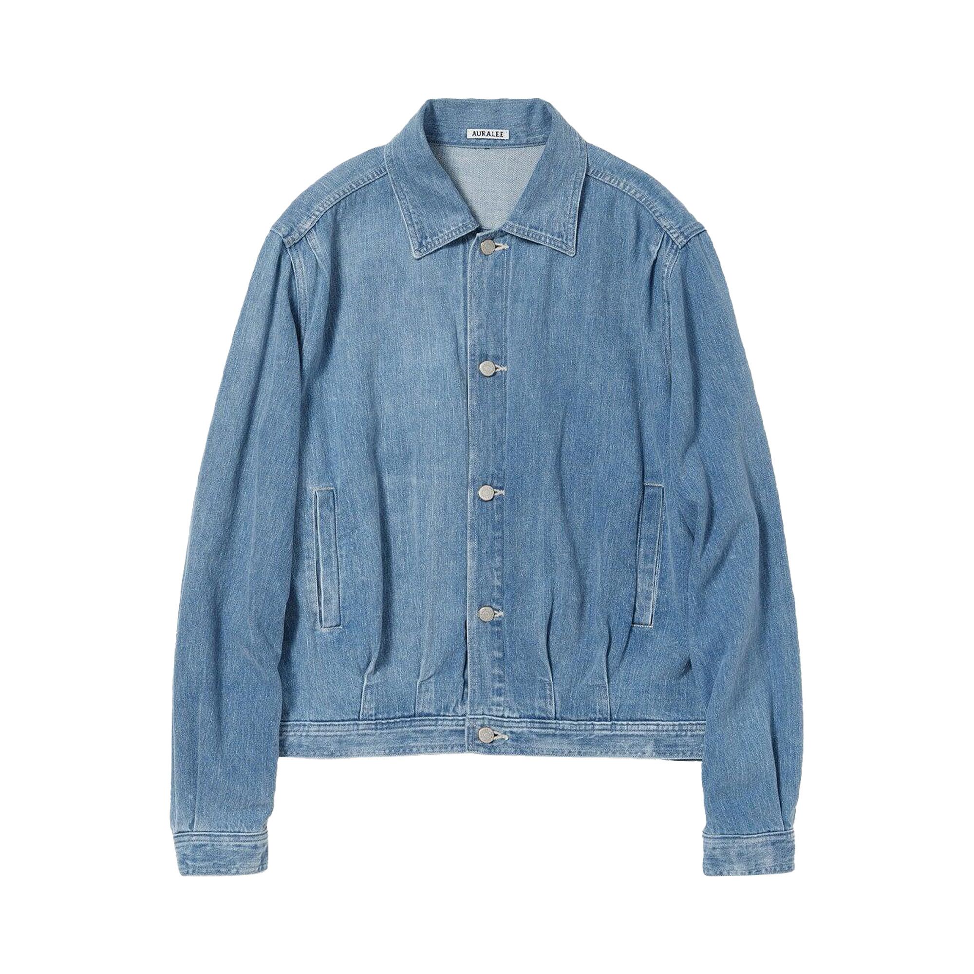 Buy Auralee Selvedge Faded Light Denim Blouson 'Light Indigo