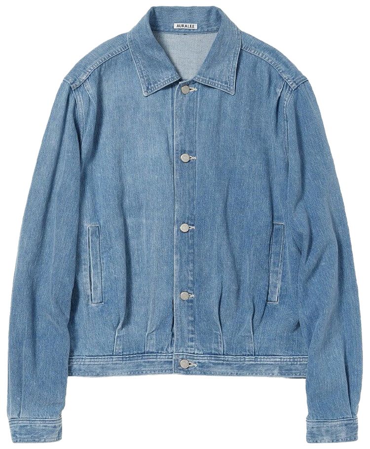 Auralee Selvedge Faded Light Denim Blouson Light Indigo