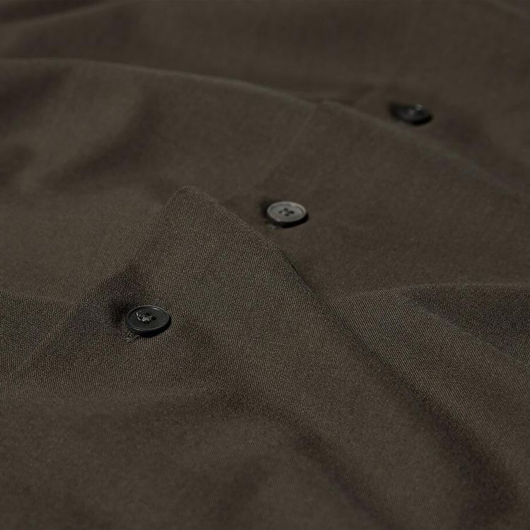 Auralee Super Fine Tropical Wool Open Collar Half Sleeved Shirt Light Brown