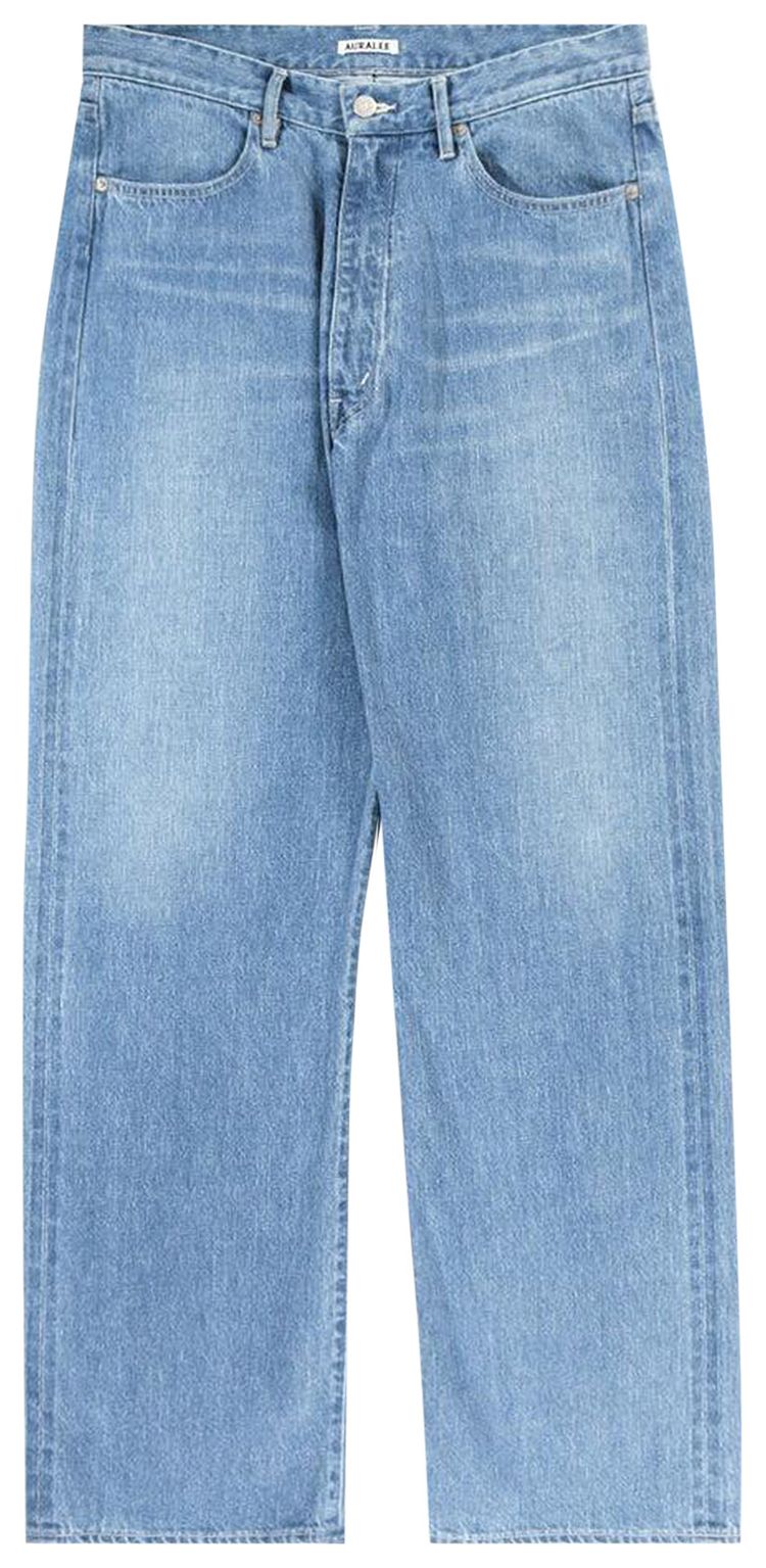 Auralee Selvedge Faded Light Denim Pants Light Indigo