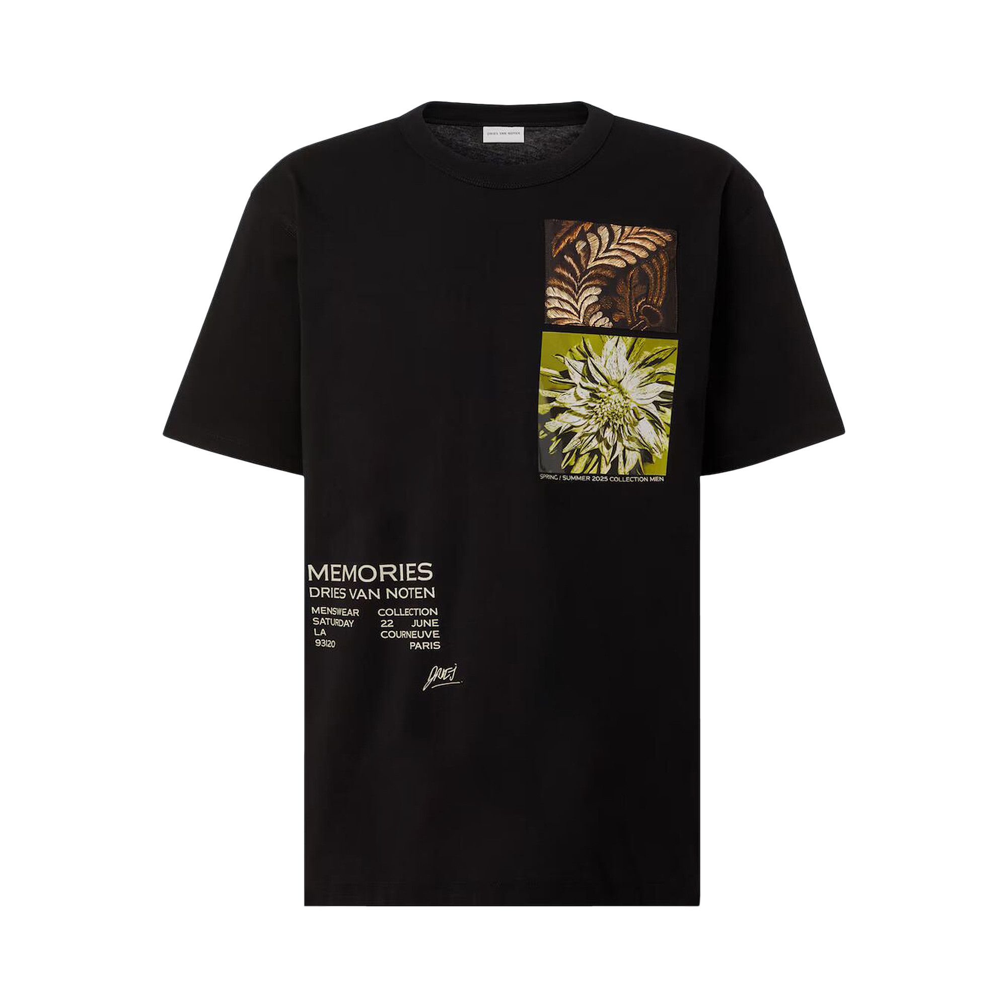 Tシャツ・カットソー DRIES VAN NOTEN Men T-shirt Black 2510211091600 900 Buy Dries Van Noten Medium Fitted Print T-Shirt 'Black