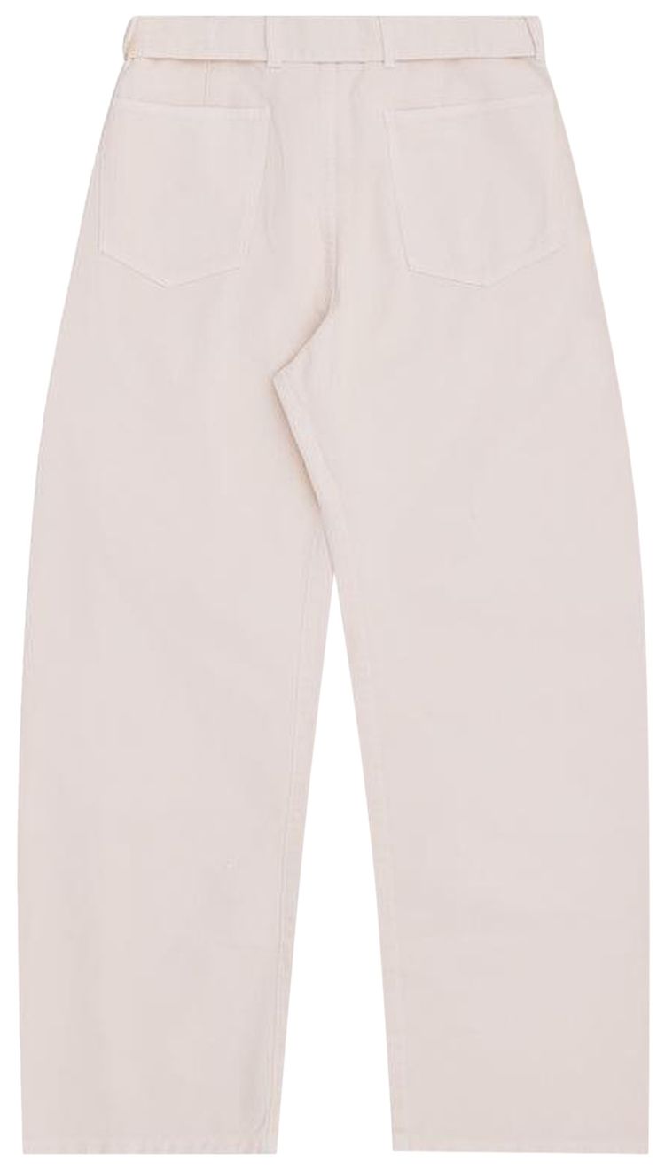 Lemaire Twisted Belted Pants Snowy Off White