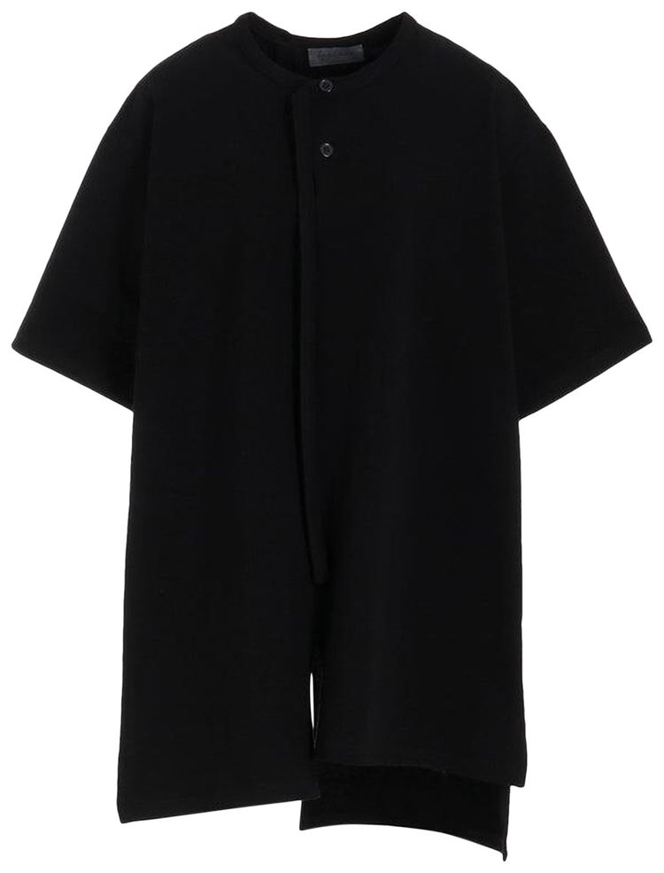 Yohji Yamamoto Pour Homme Binder Henry Neck Short Sleeve Tee Black