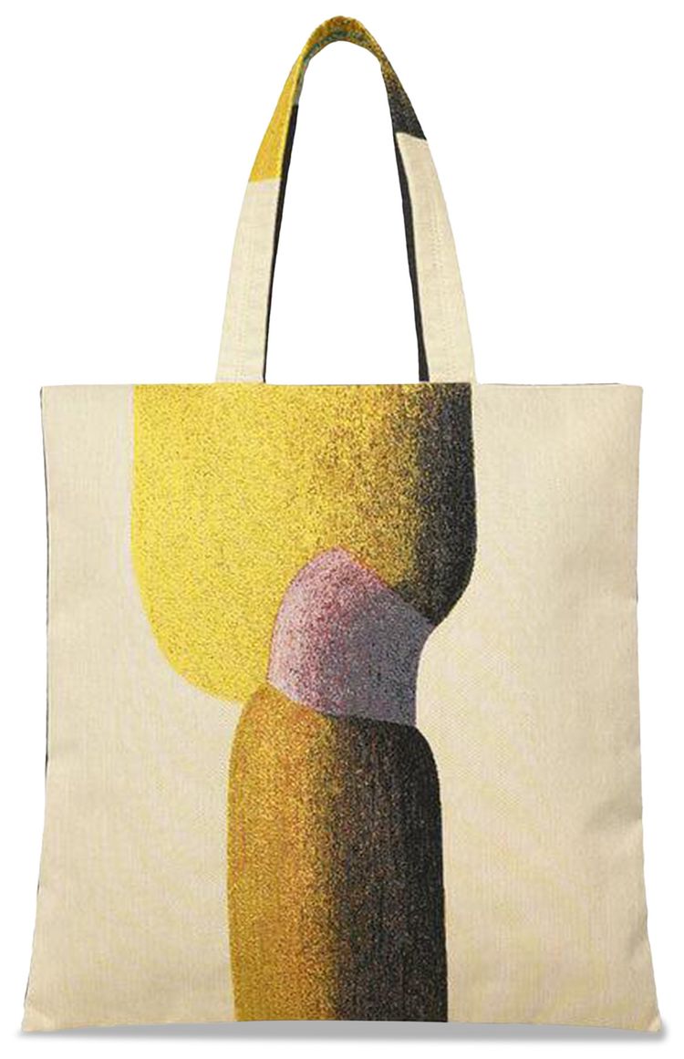 Homme Plisse Issey Miyake RB Stylo Bille Gobelin Tote Bag YellowGrey